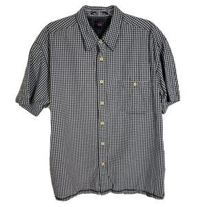 Tommy Jeans Mens Shirt Size XL Blue Button Up Pocket Short Sleeve Gingham Check
